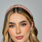 Diadema Piedra Picada Visos Conexión Rosado